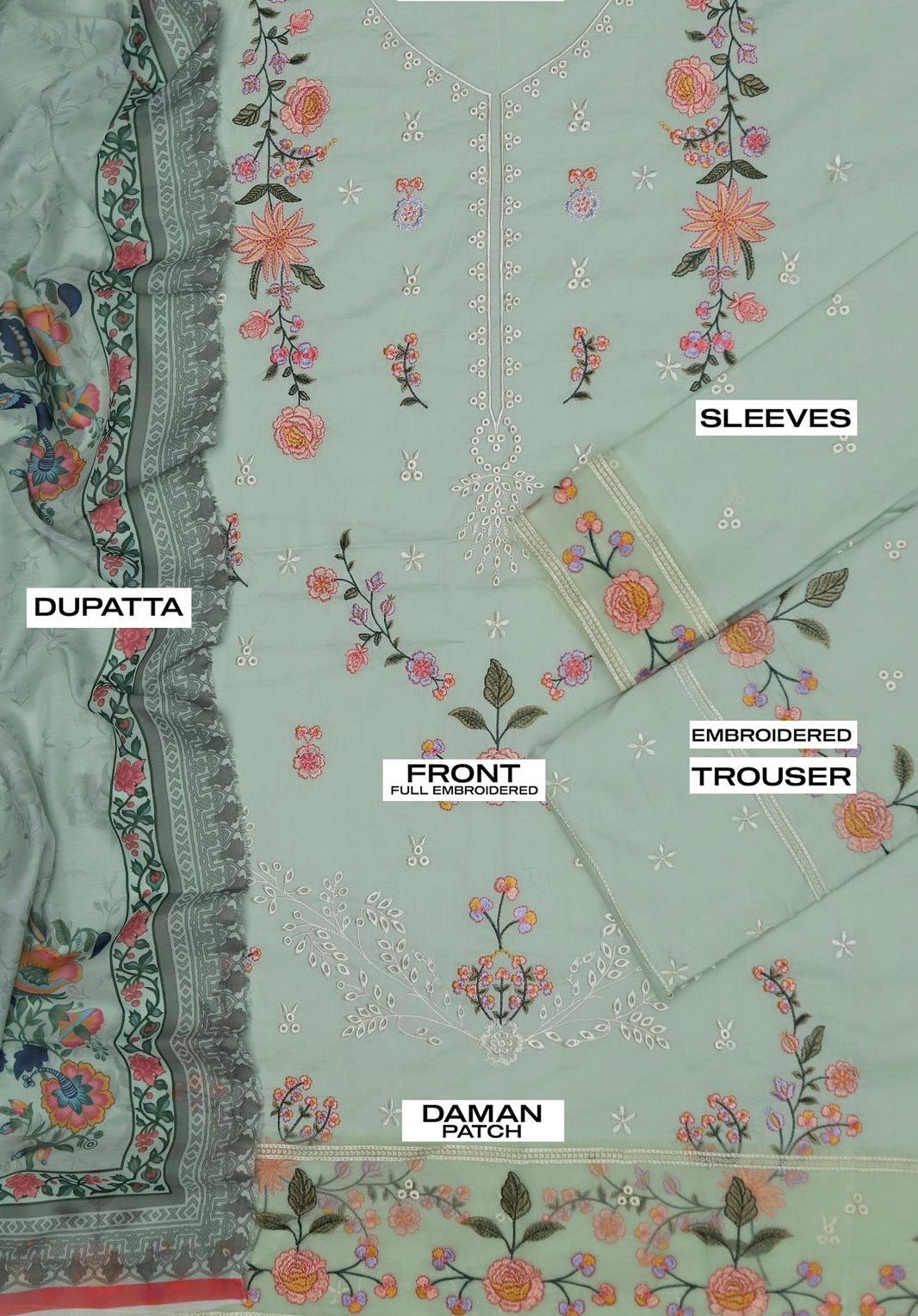 Unstitched Embroidered Dhanak 3PC | WC-047