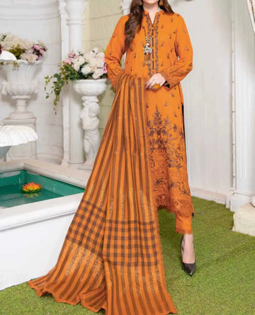 Unstitched Embroidered Dhanak 3PC | WC-015