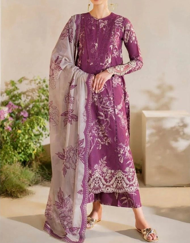 Unstitched Printed Slub Khaddar 3PC | WC-059E
