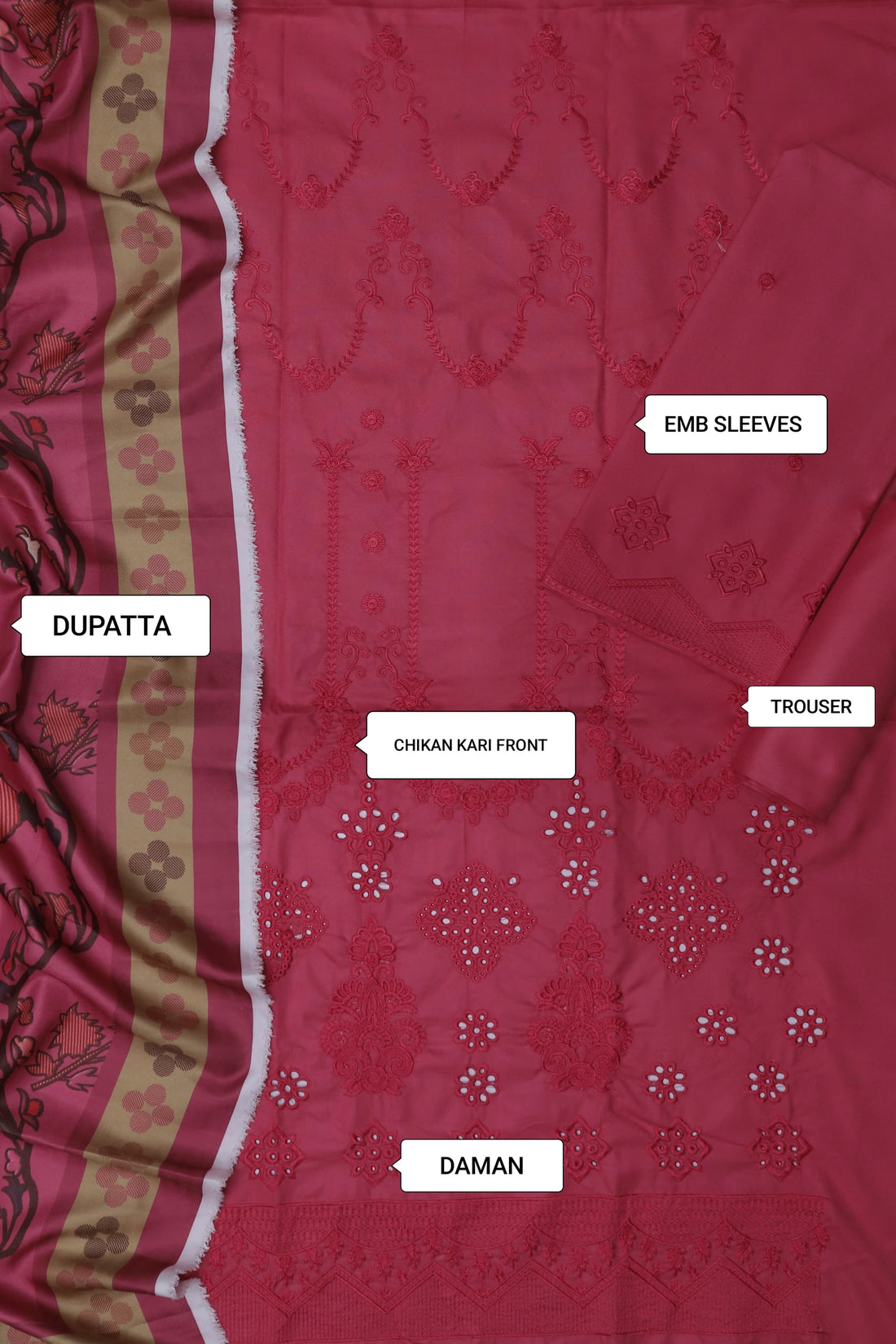 Unstitched Embroidered Dhanak 3PC | WC-071