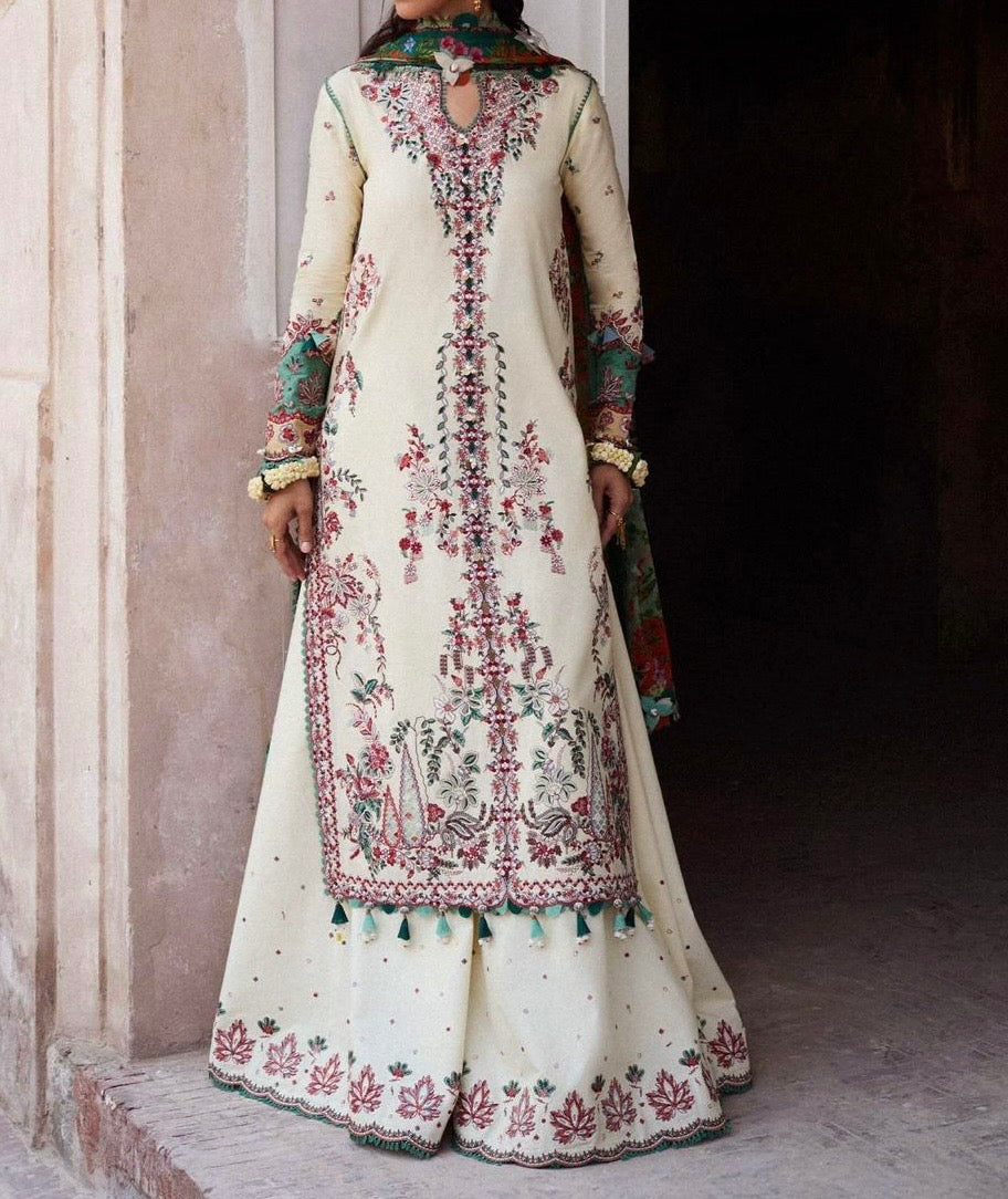 Unstitched Embroidered Dhanak 3PC | WC-001