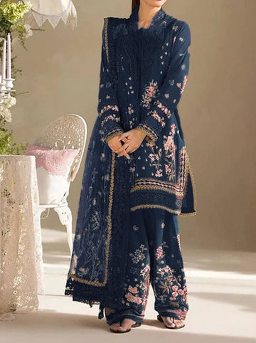 Unstitched Embroidered Dhanak 3PC | WC-036D