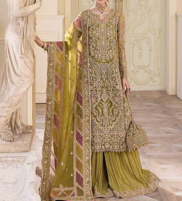 Unstitched Embroidered Organza 3PC | FW-021