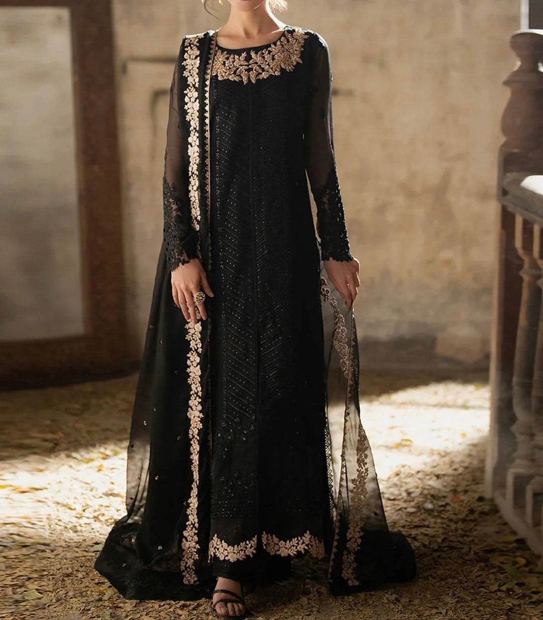 Unstitched Embroidered Chiffon 3PC | FW-005