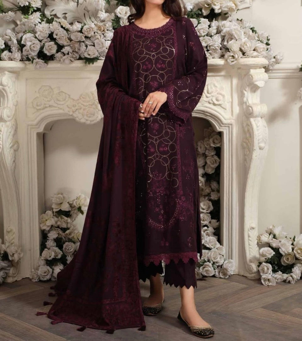 Unstitched Leather Peach 3PC | WC-017