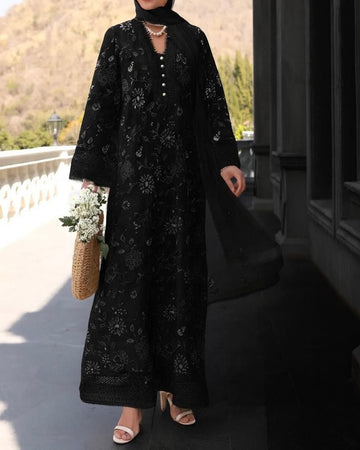 Unstitched Embroidered Dhanak 3PC | WC-068B