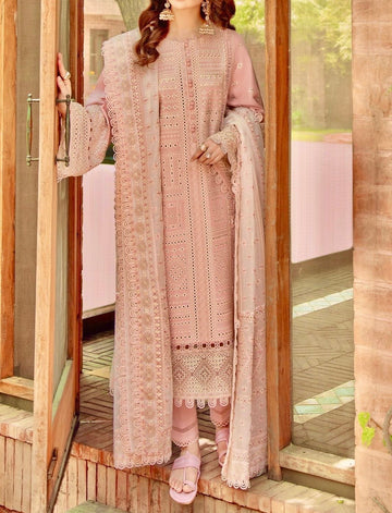 Unstitched Embroidered Dhanak With Net Dupatta 3PC | WC-062