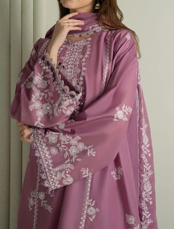 Unstitched Embroidered Dhanak 3PC | WC-063