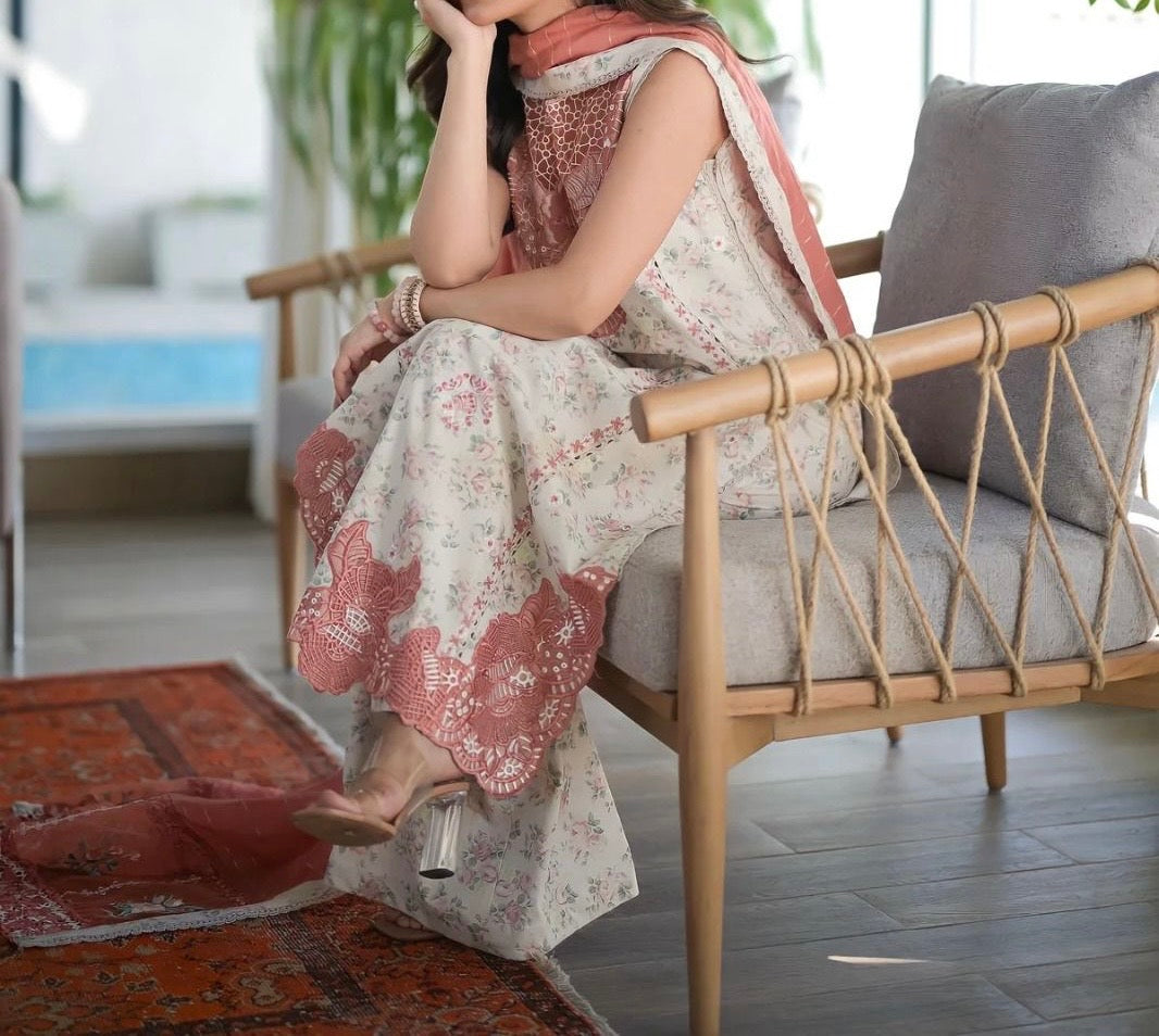 Unstitched Printed Lawn 3PC | SC-074