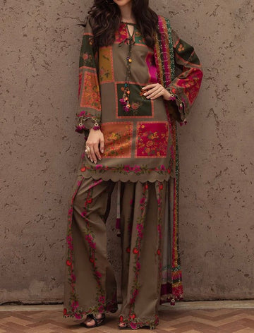 Unstitched Printed Lawn 3PC | SC-086