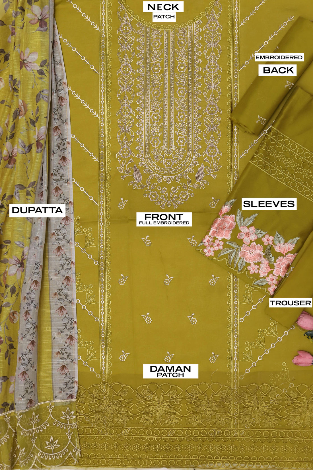 Unstitched Embroidered Dhanak 3PC | WC-033