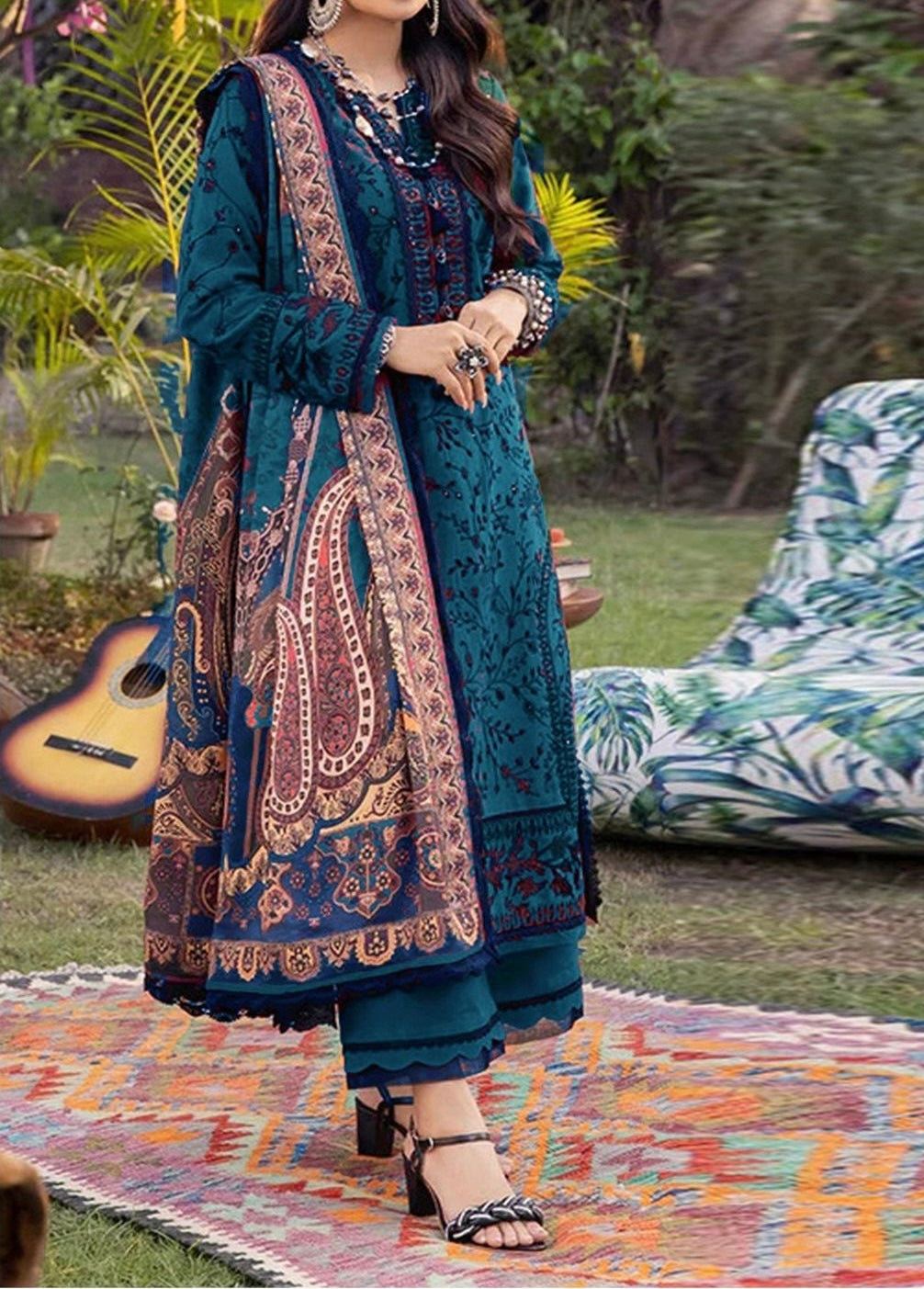 Unstitched Embroidered Dhanak 3PC | WC-066B