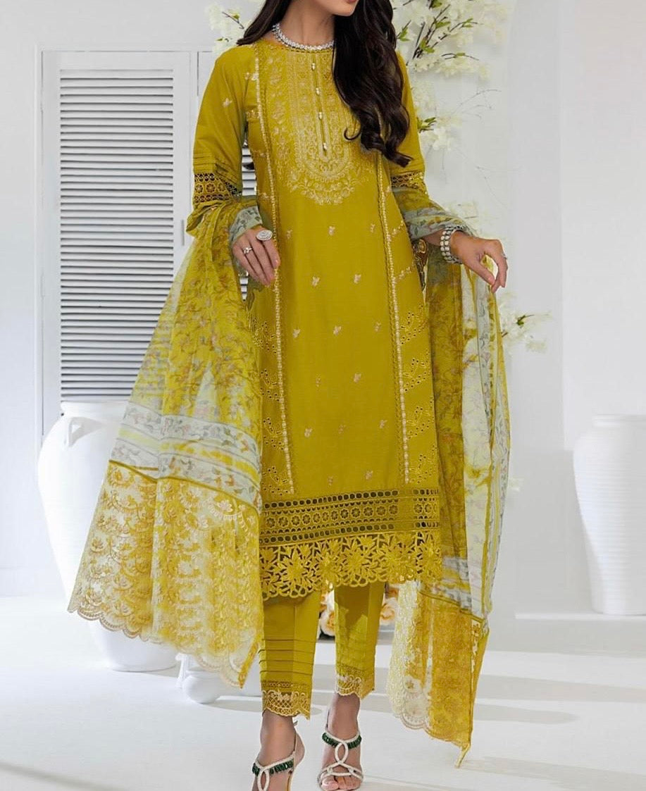 Unstitched Embroidered Dhanak 3PC | WC-033