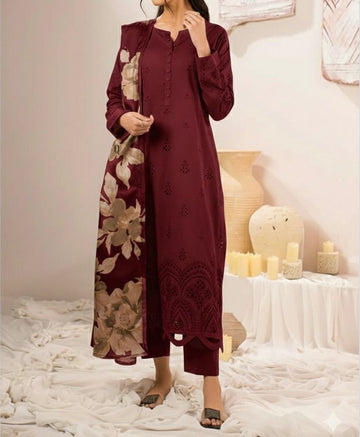 Unstitched Embroidered Lawn 3PC | SC-071B