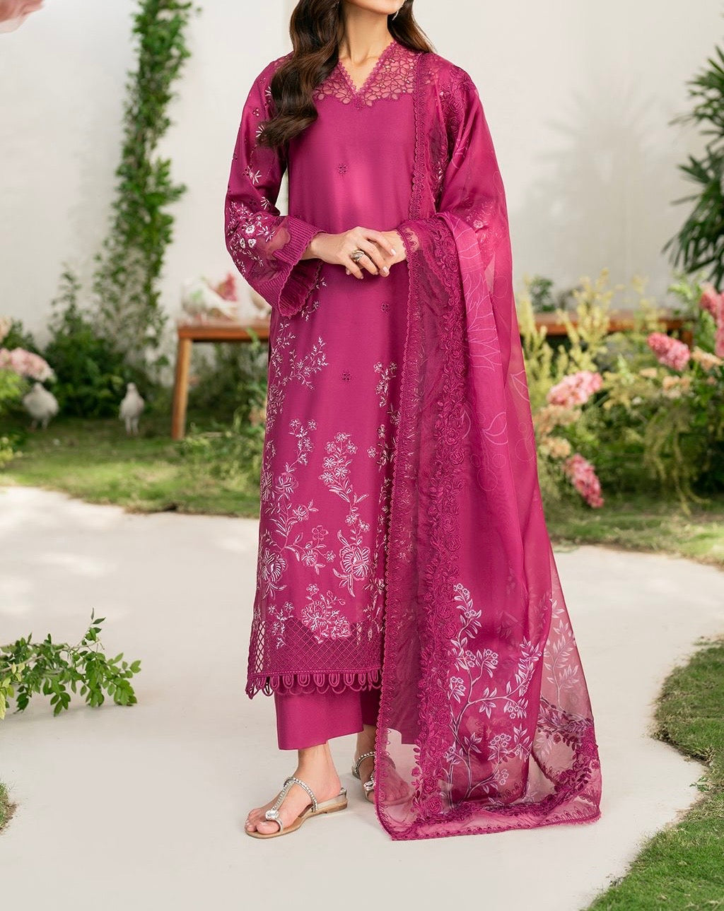 Unstitched Embroidered Dhanak 3PC | WC-035