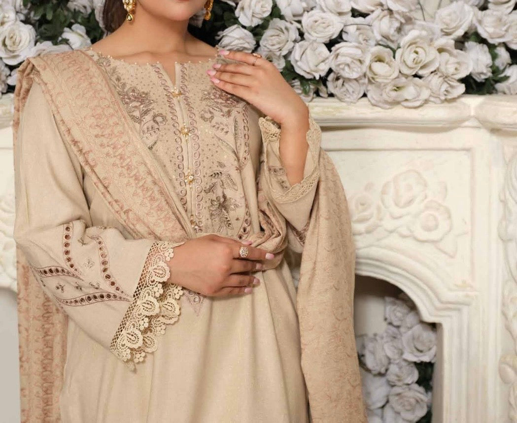 Unstitched Leather Peach 3PC | WC-023