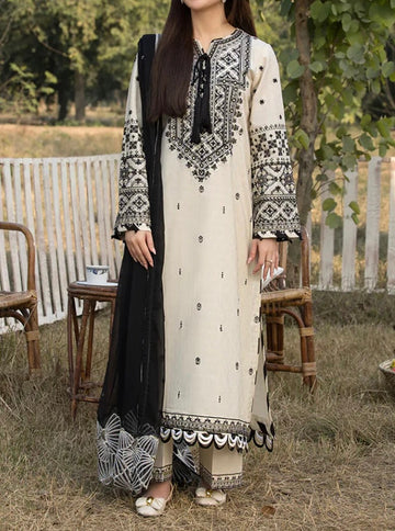 Unstitched Embroidered Lawn 3PC | SC-055
