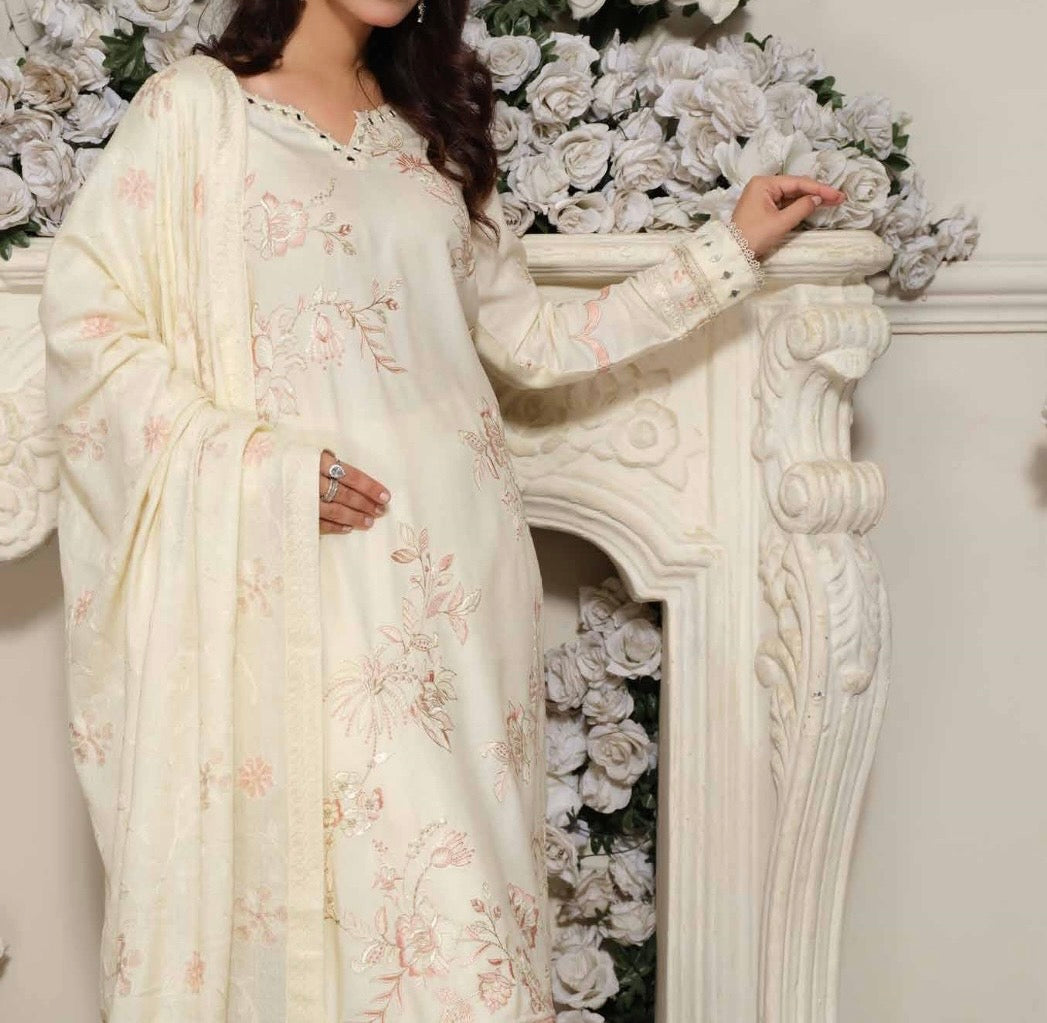 Unstitched Leather Peach 3PC | WC-019