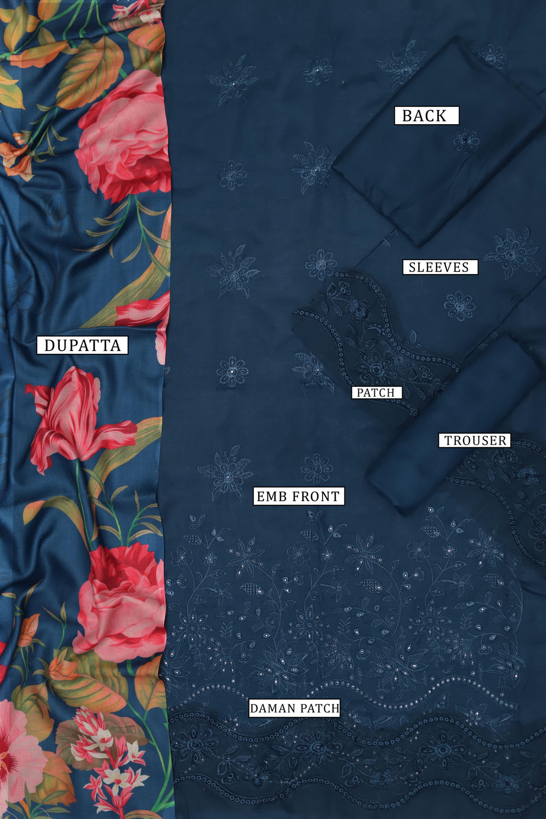 Unstitched Embroidered Dhanak 3PC | WC-008