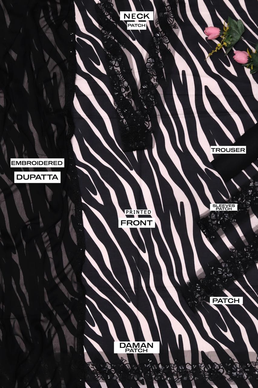 Unstitched Embroidered Silk 3PC | FW-001