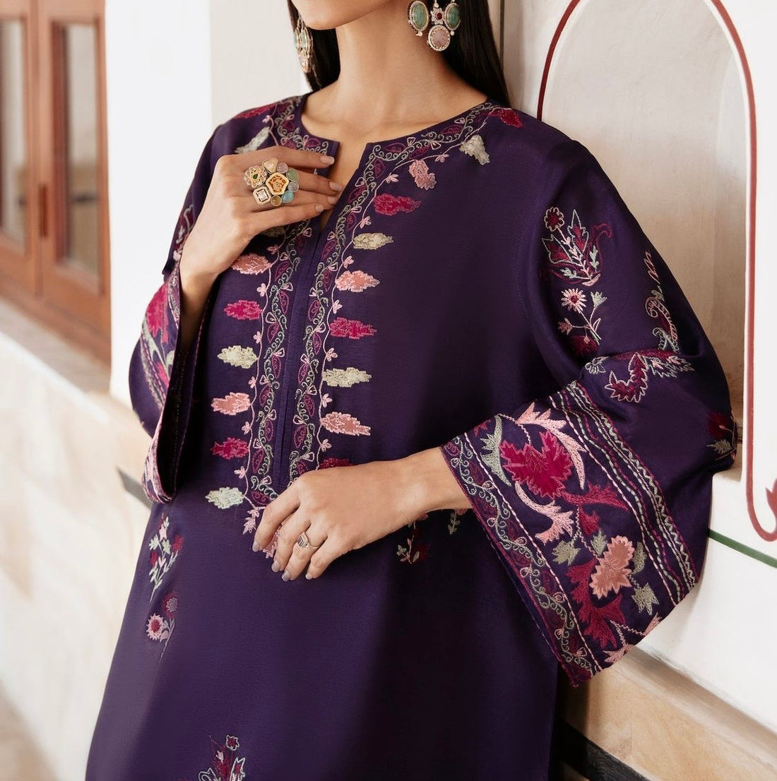 Unstitched Embroidered Dhanak 2PC | WC-074