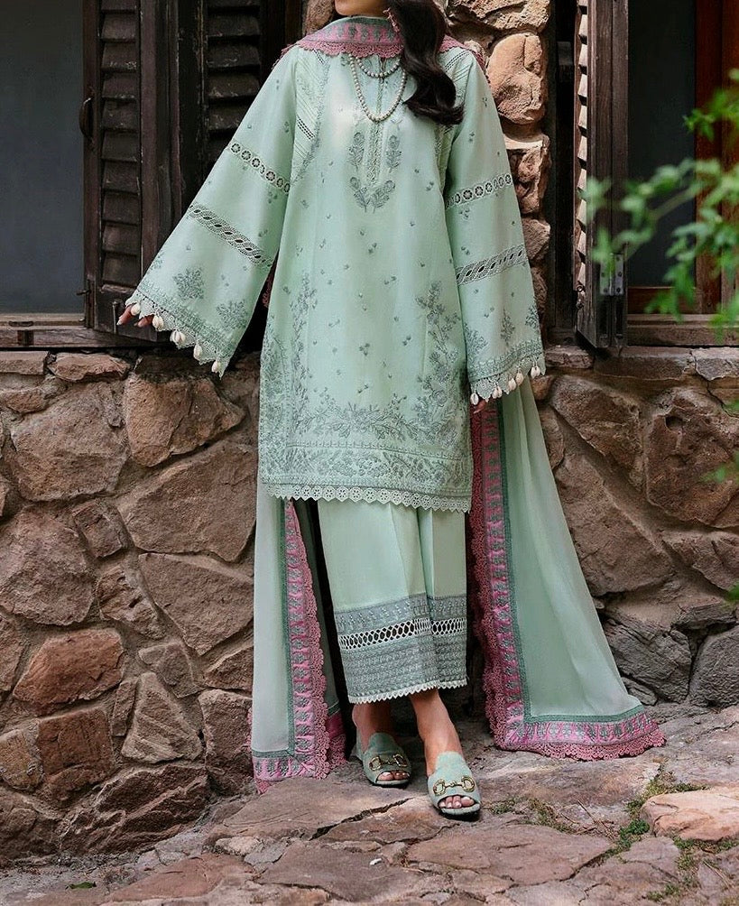 Unstitched Embroidered Dhanak 3PC | WC-032A