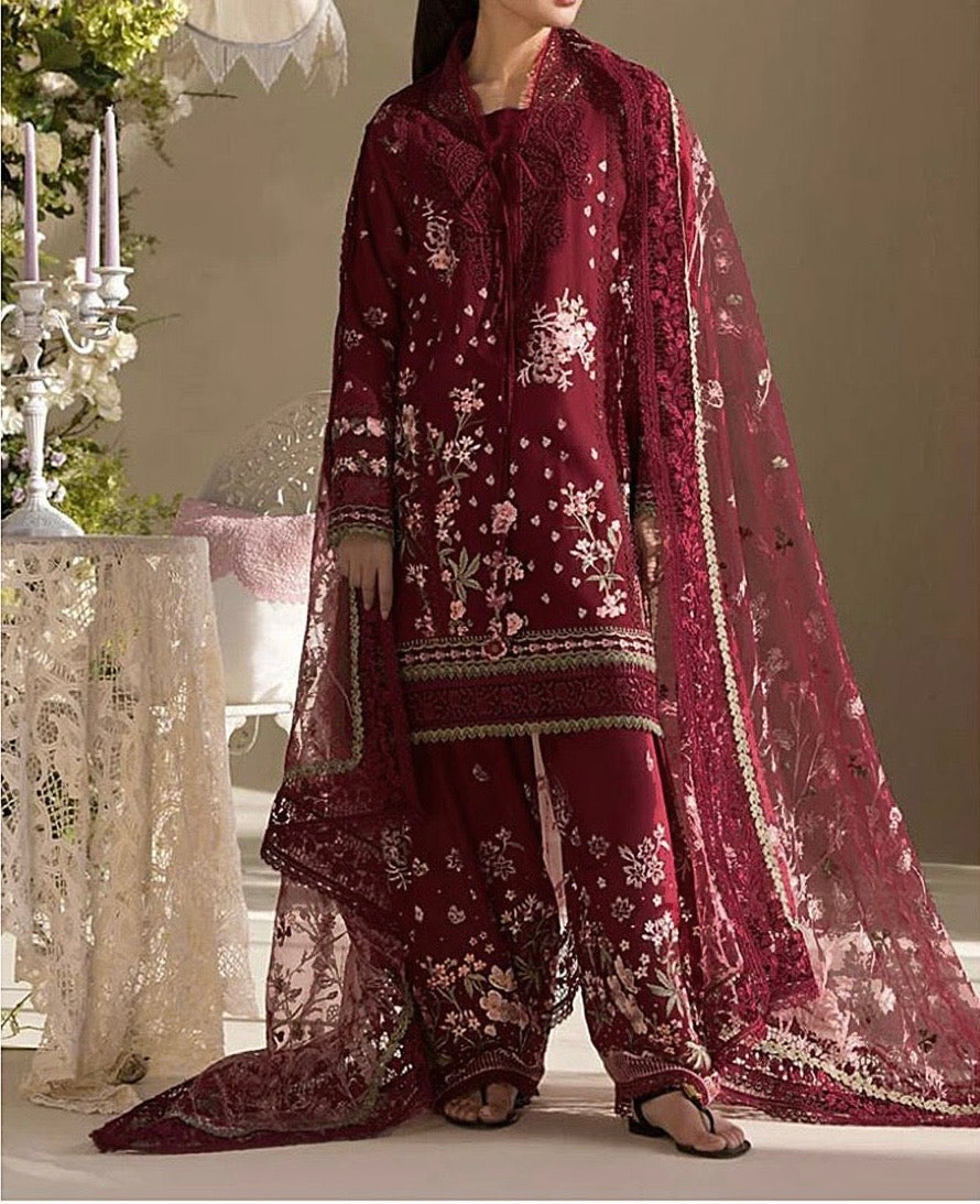 Unstitched Embroidered Dhanak 3PC | WC-036B