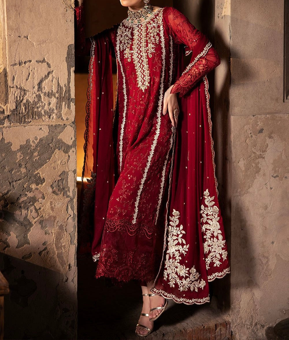 Unstitched Embroidered Chiffon 3PC | FW-011