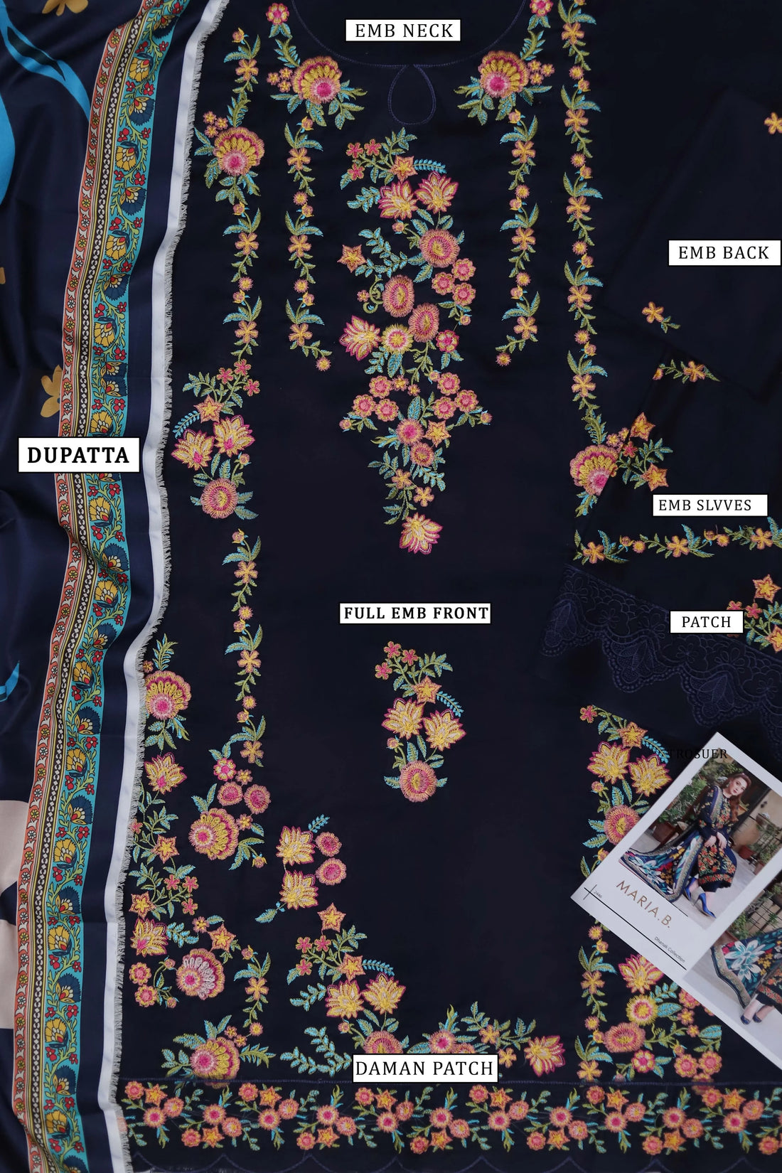 Unstitched Embroidered Dhanak 3PC | WC-001A