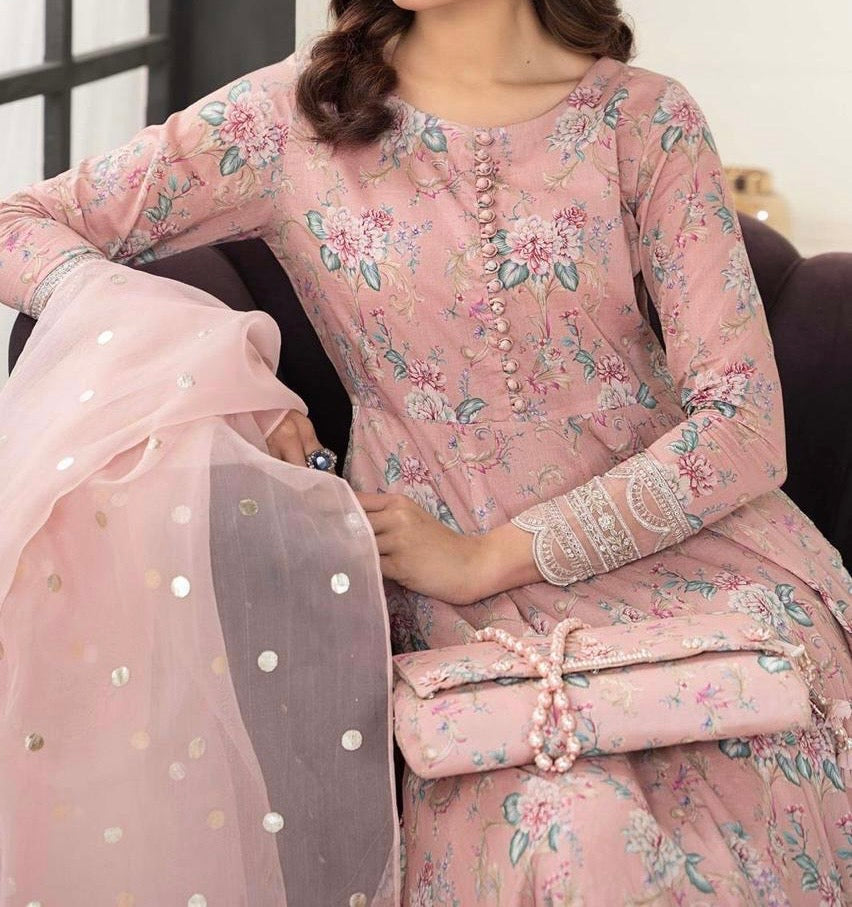 Unstitched Embroidered Lawn 3PC | SC-032