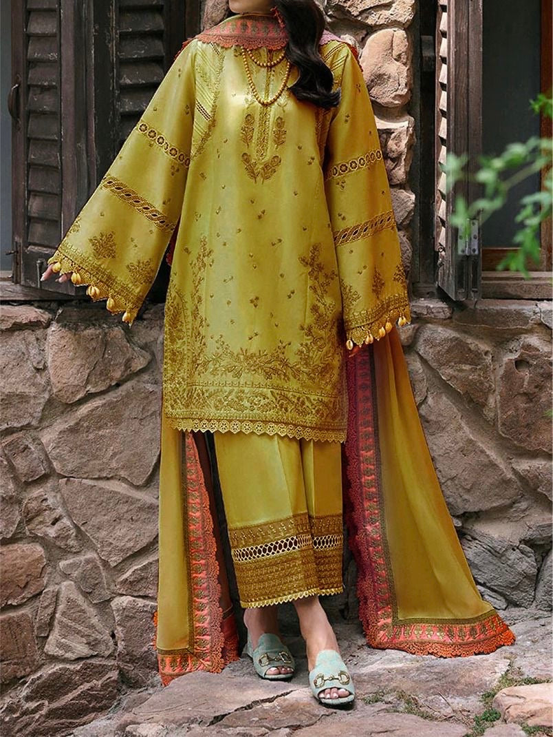 Unstitched Embroidered Dhanak 3PC | WC-032B