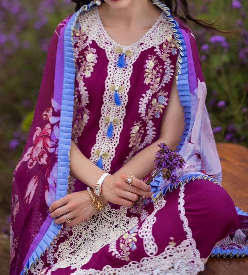 Unstitched Embroidered Lawn 3PC | SC-081