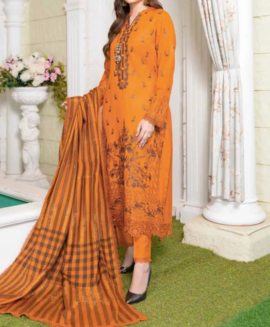Unstitched Embroidered Dhanak 3PC | WC-015