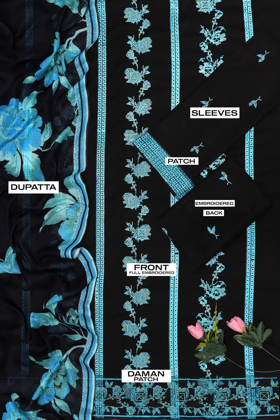 Unstitched Embroidered Dhanak 3PC | WC-009B