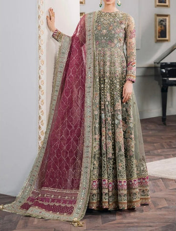 Unstitched Embroidered Net 3PC | FW-012