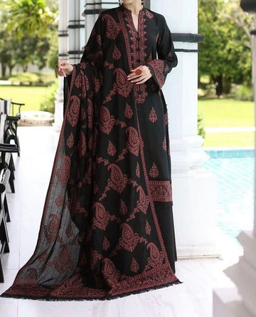 Unstitched Embroidered Dhanak 3PC | WC-095