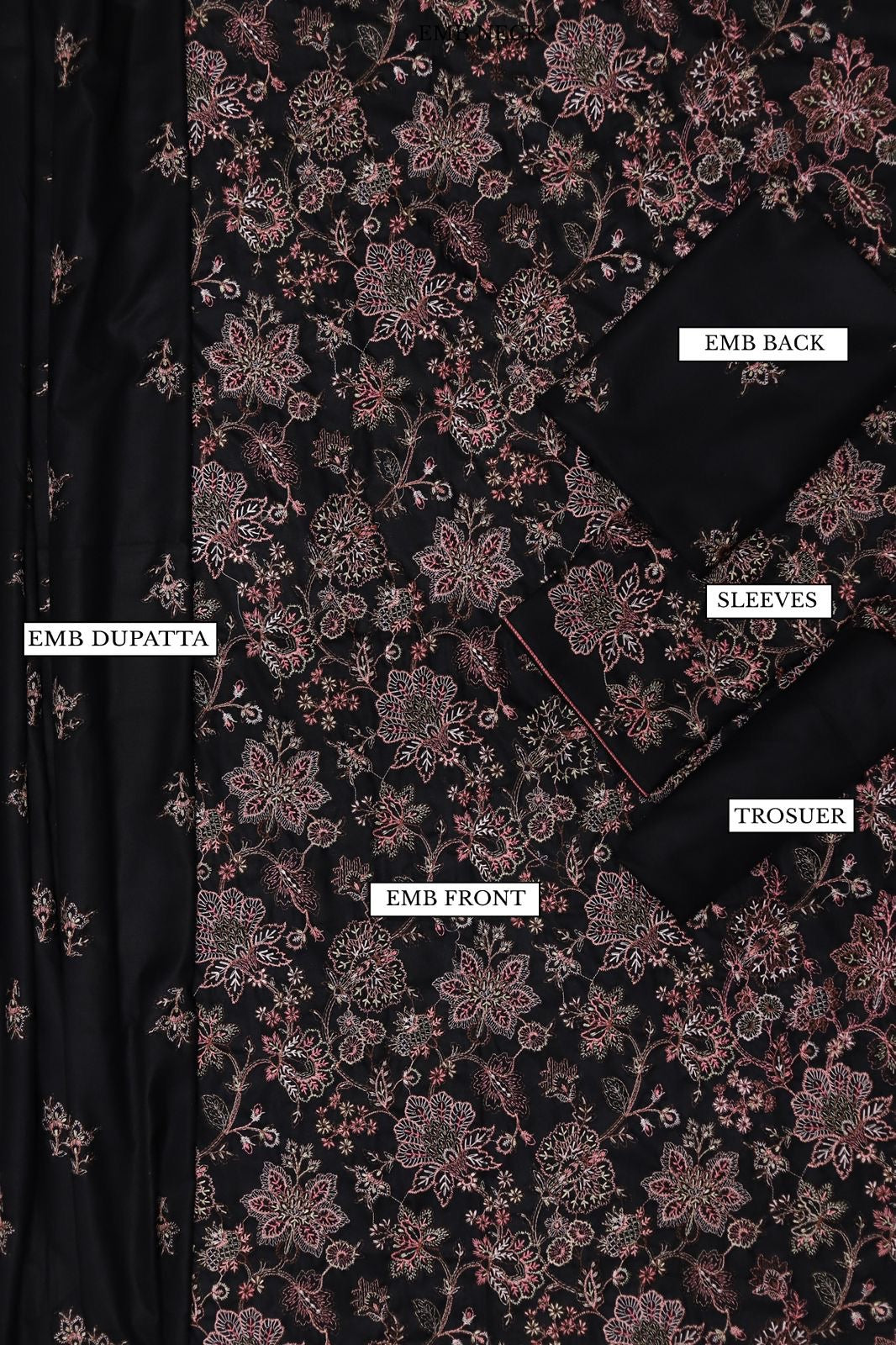 Unstitched Embroidered Dhanak 3PC | WC-068B