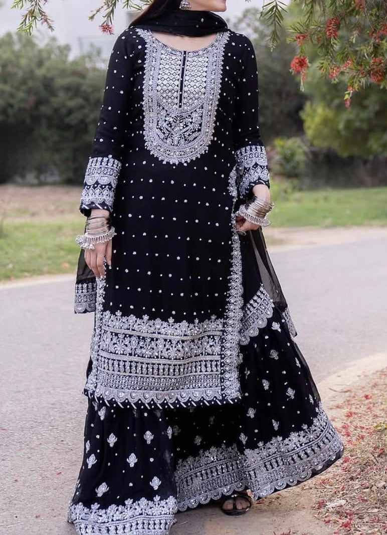 Unstitched Embroidered Chiffon 3PC | FW-003B