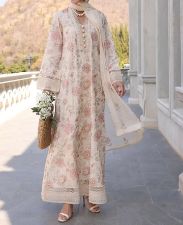 Unstitched Embroidered Dhanak 3PC | WC-068A