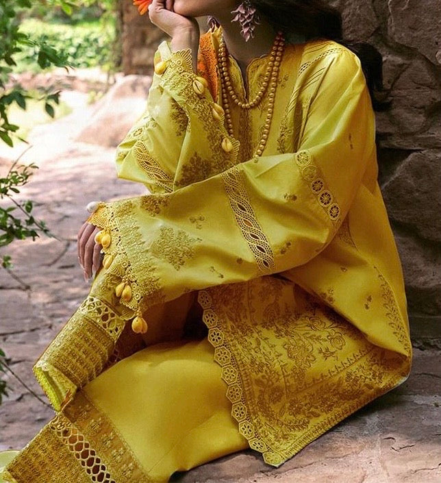 Unstitched Embroidered Dhanak 3PC | WC-032B