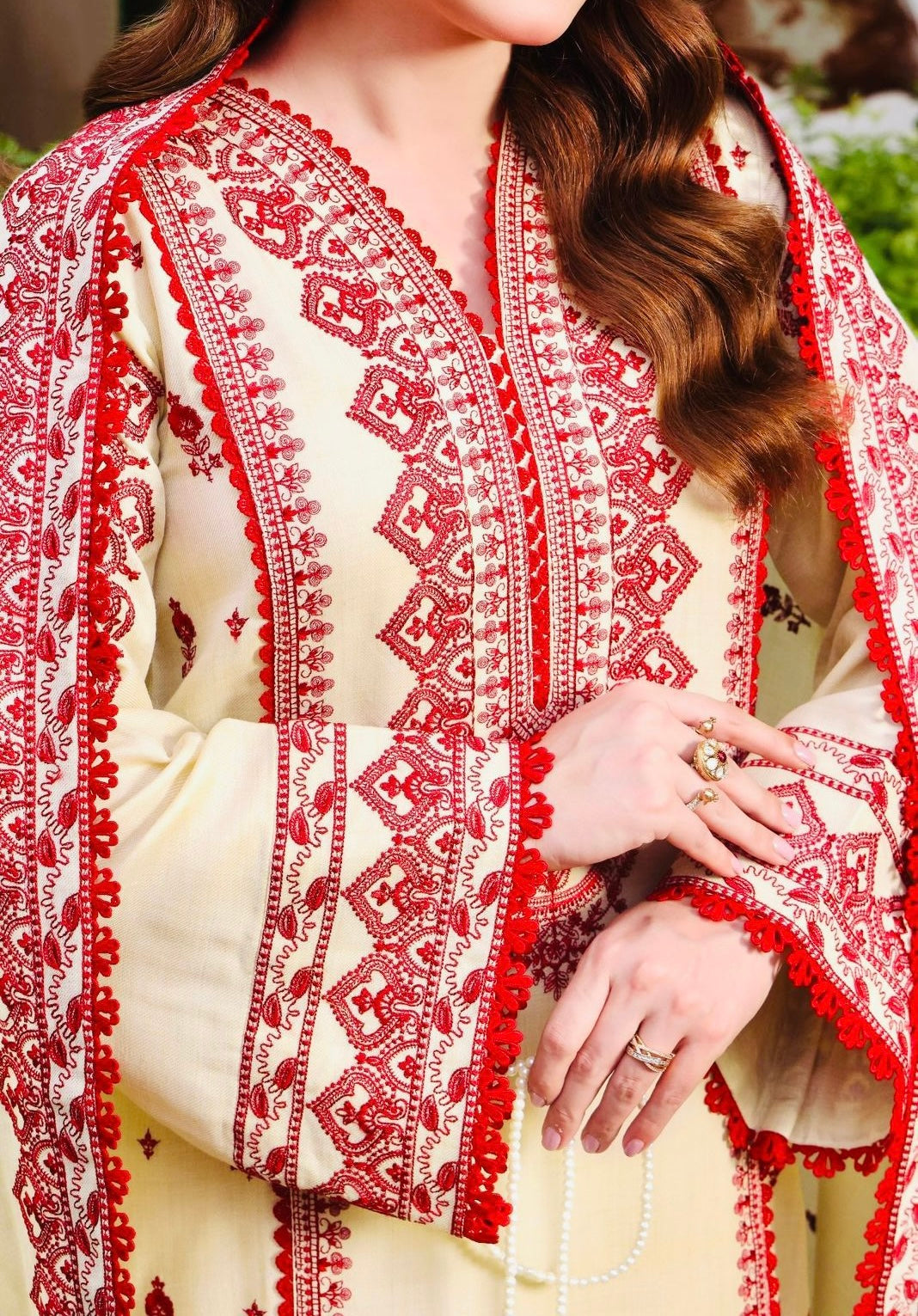 Unstitched Embroidered Dhanak 3PC | WC-070