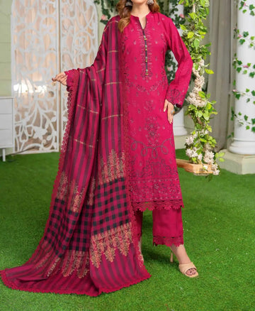Unstitched Embroidered Dhanak 3PC | WC-014