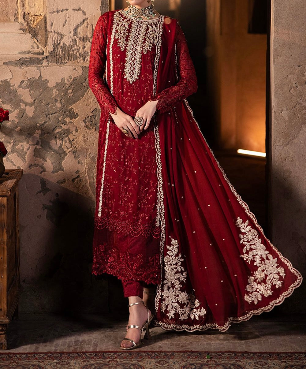 Unstitched Embroidered Chiffon 3PC | FW-011