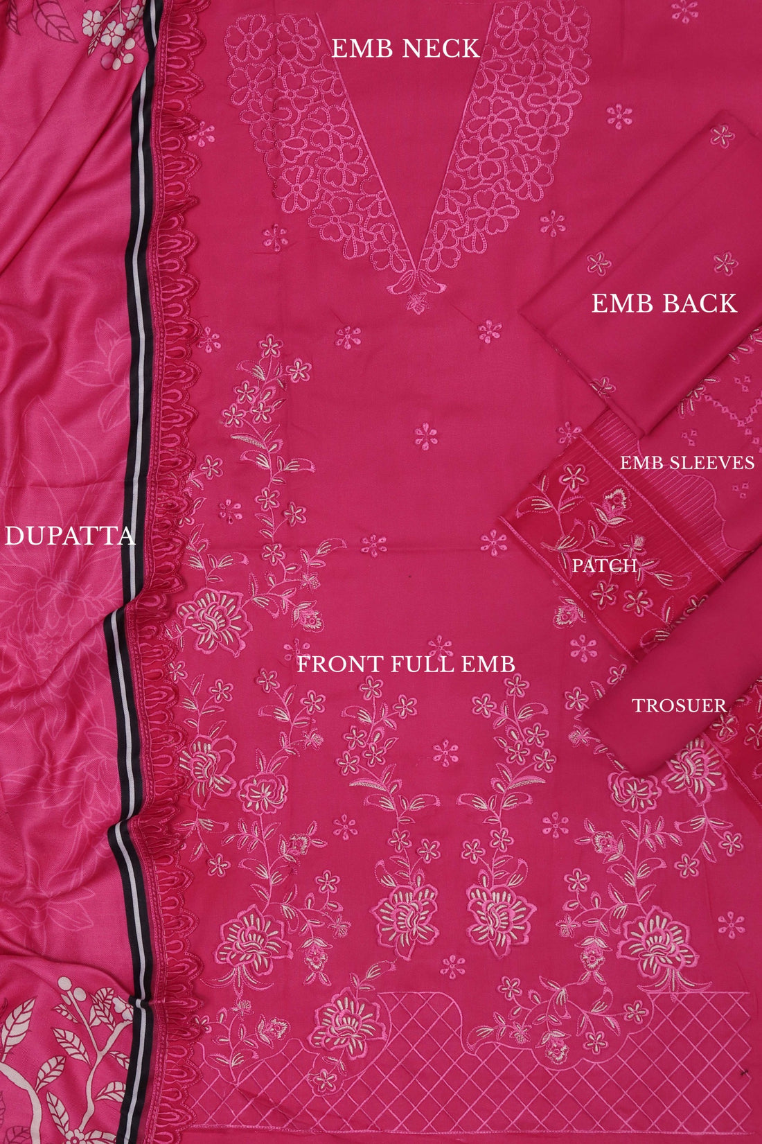 Unstitched Embroidered Dhanak 3PC | WC-035