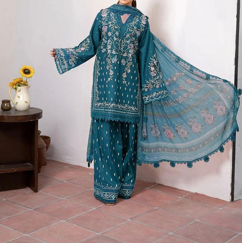 Unstitched Embroidered Dhanak 3PC | WC-006