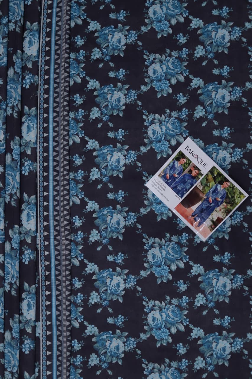 Unstitched Printed Slub Khaddar 3PC | WC-059F